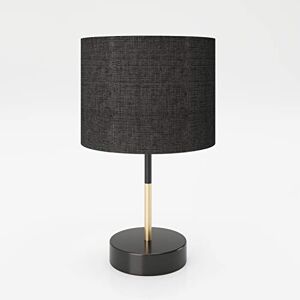 Playboy Designer-bordslampa med svart lampskärm i tyg, lämplig som bords- eller dekorationslampa, sänglampa, skrivbordslampa, retrodesign, svart med träelement Playboy Designer-bordslampa med svart lampskärm i tyg, lämplig som bords- eller dekorationslampa, sänglampa, skrivbordslampa, retrodesign, svart med träelement