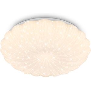 BRILONER LED-taklampa med stjärnhimmelseffekt, varmvit belysning, dekorativ vågig kant, vardagsrumsljuskrona, kökskrona, LED-taklampa vardagsrum, 38,5 x 8,5 cm, vit BRILONER LED-taklampa med stjärnhimmelseffekt, varmvit belysning, dekorativ vågig kant, vardagsrumsljuskrona, kökskrona, LED-taklampa vardagsrum, 38,5 x 8,5 cm, vit