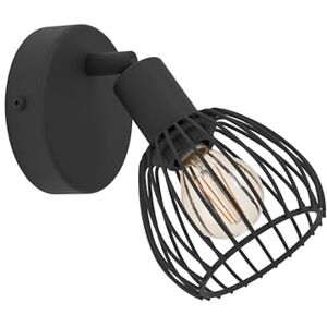 EGLO Vägglampa Sonnino, Vägglampa Inomhus Med Svängbar Spotlight, Industriell Väggspotlight I Svart Metall, Vägglampa För Vardagsrum Och Sovrum, E14 Sockel EGLO Vägglampa Sonnino, Vägglampa Inomhus Med Svängbar Spotlight, Industriell Väggspotlight I Svart Metall, Vägglampa För Vardagsrum Och Sovrum, E14 Sockel