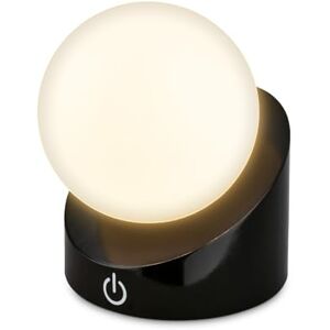 BRILONER Trådlös minibord IP54 med touch, stegvis dimmer, utbytbart batteri och källa, sänglampa, boll, LED-lampa, bord, 10 x 8 x 9 cm, svart BRILONER Trådlös minibord IP54 med touch, stegvis dimmer, utbytbart batteri och källa, sänglampa, boll, LED-lampa, bord, 10 x 8 x 9 cm, svart