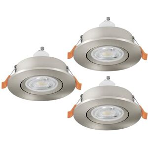 EGLO Barranco Infällda LED-taklampor i set om 3, takspotlights för vardagsrummet, svängbar takstrålkastare av silverfärgad plast, varmvitt ljus, inkl. GU10-glödlampor EGLO Barranco Infällda LED-taklampor i set om 3, takspotlights för vardagsrummet, svängbar takstrålkastare av silverfärgad plast, varmvitt ljus, inkl. GU10-glödlampor