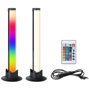 EGLO 2-pack LED-lampor för gamingrum, färgglada bordslampor med ljuseffekter, rumssdekoration för fest, musikstyrd, med fjärrkontroll, USB, varmvit och RGB, svart EGLO 2-pack LED-lampor för gamingrum, färgglada bordslampor med ljuseffekter, rumssdekoration för fest, musikstyrd, med fjärrkontroll, USB, varmvit och RGB, svart