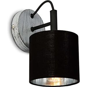 BRILONER Vägglampa vintage, väggspot retro, vägglampa med tygskärm, 1x E14-fäste, Silver-Crafted, Black BRILONER Vägglampa vintage, väggspot retro, vägglampa med tygskärm, 1x E14-fäste, Silver-Crafted, Black