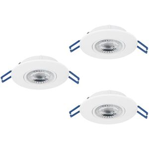 EGLO Zujar LED-infällda spotlights, 3 infällda spotlights, vita plastlampor, infällda interiörlampor, varmvit, taklampor, Ø 8,5 cm EGLO Zujar LED-infällda spotlights, 3 infällda spotlights, vita plastlampor, infällda interiörlampor, varmvit, taklampor, Ø 8,5 cm