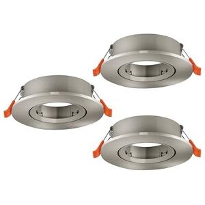 EGLO Barranco Infällda taklampor i set om 3, svängbara spotlights, rund infälld spot utan glödlampa, takspotlight av silverfärgad plast, GU10-sockel, 9 cm i diameter EGLO Barranco Infällda taklampor i set om 3, svängbara spotlights, rund infälld spot utan glödlampa, takspotlight av silverfärgad plast, GU10-sockel, 9 cm i diameter