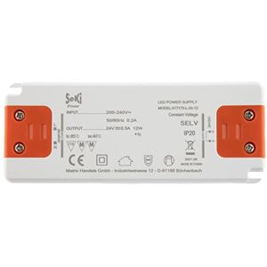SeKi LED-strömförsörjning L-12–24 – 24 V – 0,5 A – 12 W; LED-drivare – transformator – strömförsörjning – förare – transformator – vit SeKi LED-strömförsörjning L-12–24 – 24 V – 0,5 A – 12 W; LED-drivare – transformator – strömförsörjning – förare – transformator – vit
