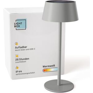Lightbox LED utomhusbord Ø 13 cm trådlös utomhu med sol 3 nivåer touch-dimmer batteridriven bord (4 W, 300 lm, 3 000 K) av metall/plast i grått balkongdekoration Lightbox LED utomhusbord Ø 13 cm trådlös utomhu med sol 3 nivåer touch-dimmer batteridriven bord (4 W, 300 lm, 3 000 K) av metall/plast i grått balkongdekoration