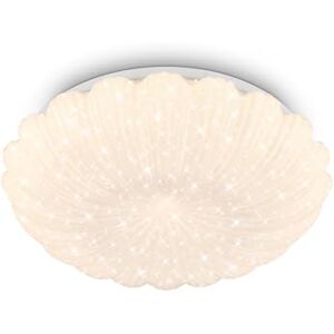 BRILONER LED-taklampa med stjärnhimmelseffekt, varmvit belysning, dekorativ vågig kant, vardagsrumsljuskrona, kökskrona, LED-taklampa för vardagsrum, 28,5 x 7,5 cm, vit BRILONER LED-taklampa med stjärnhimmelseffekt, varmvit belysning, dekorativ vågig kant, vardagsrumsljuskrona, kökskrona, LED-taklampa för vardagsrum, 28,5 x 7,5 cm, vit