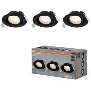 OSRAM Spot Set LED infälld spotlight, 4,9W, 190lm, 2700K, Ø90mm takspotlight, 120°, svart, vridbar, set om 3 OSRAM Spot Set LED infälld spotlight, 4,9W, 190lm, 2700K, Ø90mm takspotlight, 120°, svart, vridbar, set om 3