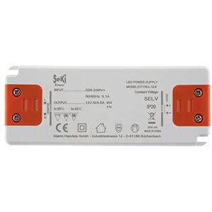 SeKi LED-strömförsörjning L-6-12 – 12 V – 0,5 A – 6 W; LED-drivare – transformator – strömförsörjning – förare – transformator – nätdel SeKi LED-strömförsörjning L-6-12 – 12 V – 0,5 A – 6 W; LED-drivare – transformator – strömförsörjning – förare – transformator – nätdel