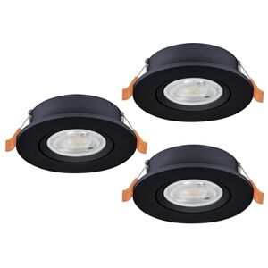 EGLO Barranco Infällda LED-taklampor i set om 3, takspotlights med DIP-switch, svängbara takstrålkastare av svart plast, varmvitt–kallvitt ljus, inkl. GU10-glödlampor, 9 cm i diameter EGLO Barranco Infällda LED-taklampor i set om 3, takspotlights med DIP-switch, svängbara takstrålkastare av svart plast, varmvitt–kallvitt ljus, inkl. GU10-glödlampor, 9 cm i diameter
