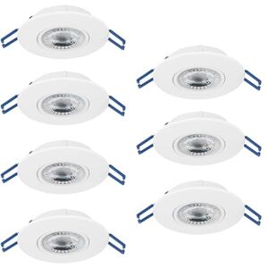 EGLO 7-delars set LED infällda spotlights Cedrez, Ø 9 cm, extra platta takspots, taklampor med Dip Switch, vit plast, varmvit, neutralvit, kallvit EGLO 7-delars set LED infällda spotlights Cedrez, Ø 9 cm, extra platta takspots, taklampor med Dip Switch, vit plast, varmvit, neutralvit, kallvit