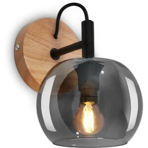 BRILONER – lä, vägglampa inomhus, rökglas, E14, lampa, vägglampa inomhus, vardagsrum, svart BRILONER – lä, vägglampa inomhus, rökglas, E14, lampa, vägglampa inomhus, vardagsrum, svart