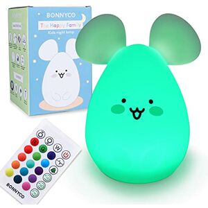 BONNYCO Nattlampa för Barnen med Fjärrkontroll, Touch Kontroll i 16 Färger. LED Lampa med Timer, Silikon Lampa BPA Fri Baby. Mus Välkommen-Till-Världen-Present och Födelsedagspresent BONNYCO Nattlampa för Barnen med Fjärrkontroll, Touch Kontroll i 16 Färger. LED Lampa med Timer, Silikon Lampa BPA Fri Baby. Mus Välkommen-Till-Världen-Present och Födelsedagspresent