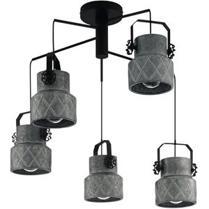 EGLO Pendellampa Hilcott, hängande lampa med 5 lampor, vintage, industriell, svart hänglampa i stål, galvaniserad matbord, bordslampa, vardagsrumslampa hängande med E27-sockel, Ø 67,5 cm EGLO Pendellampa Hilcott, hängande lampa med 5 lampor, vintage, industriell, svart hänglampa i stål, galvaniserad matbord, bordslampa, vardagsrumslampa hängande med E27-sockel, Ø 67,5 cm