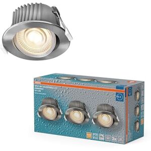 OSRAM Spot Set LED infälld spotlight DIM IP44 Justerbar satin nickel, set om 3 badrum dimbar, varmvit 2700K OSRAM Spot Set LED infälld spotlight DIM IP44 Justerbar satin nickel, set om 3 badrum dimbar, varmvit 2700K