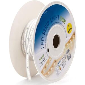 VoltShine Gul LED-remsa 50 m, 8 mm med integrerad krets, idealisk för dekorativ belysning och miljö inomhus och utomhus. VoltShine Gul LED-remsa 50 m, 8 mm med integrerad krets, idealisk för dekorativ belysning och miljö inomhus och utomhus.