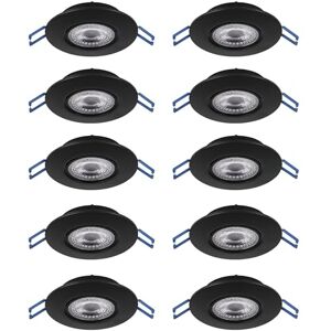 EGLO LED 8-pack infällda spotlights Zujar, vridbara taklampor, plast i svart, varmvita takspots, Ø 9 cm EGLO LED 8-pack infällda spotlights Zujar, vridbara taklampor, plast i svart, varmvita takspots, Ø 9 cm