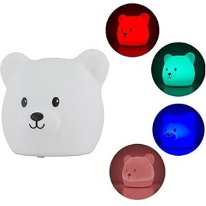 BEPER LED-lampa silikonbjörn för barn, flerfärgad touch nattljus, USB-uppladdningsbar mjuk och säker, 0M och enkel BEPER LED-lampa silikonbjörn för barn, flerfärgad touch nattljus, USB-uppladdningsbar mjuk och säker, 0M och enkel