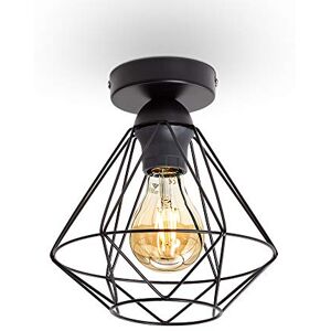 B.K.Licht I taklampa I retro tråd lampa I taklampa I 1-flammig I E27 montering max. 40 watt I vintage I stål I svart I Ø220 mm B.K.Licht I taklampa I retro tråd lampa I taklampa I 1-flammig I E27 montering max. 40 watt I vintage I stål I svart I Ø220 mm