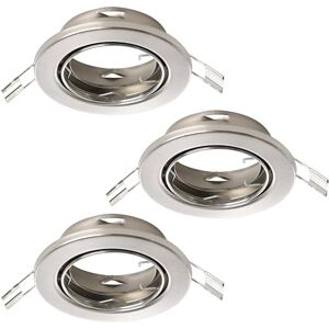 EGLO 3-pack infällda spotlights Agulo 1, vridbar taklampa, rund infälld takspot utan ljuskälla, silver stål, GU10-sockel, Ø 8,6 cm EGLO 3-pack infällda spotlights Agulo 1, vridbar taklampa, rund infälld takspot utan ljuskälla, silver stål, GU10-sockel, Ø 8,6 cm