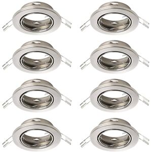 EGLO 8-pack infällda spotlights Agulo, vridbar taklampa, rund takspot utan ljuskälla, takstrålkastare i silverstål, GU10-sockel, Ø 8,6 cm EGLO 8-pack infällda spotlights Agulo, vridbar taklampa, rund takspot utan ljuskälla, takstrålkastare i silverstål, GU10-sockel, Ø 8,6 cm