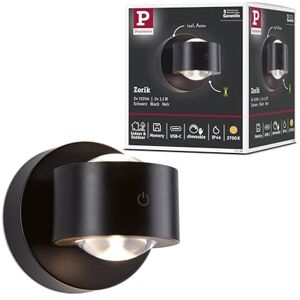 Paulmann 71290 LED batterivägglampa Zorik IP44 dimbar 2700K 100 mm 2 x 1,1 W svart Paulmann 71290 LED batterivägglampa Zorik IP44 dimbar 2700K 100 mm 2 x 1,1 W svart