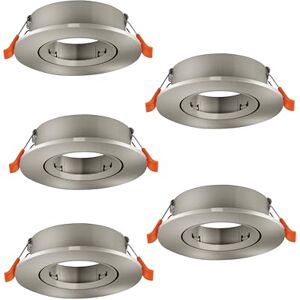 EGLO Barranco Infällda taklampor i set om 5, svängbara spotlights, rund infälld spot utan glödlampa, takspotlight av silverfärgad plast, GU10-sockel, 9 cm i diameter EGLO Barranco Infällda taklampor i set om 5, svängbara spotlights, rund infälld spot utan glödlampa, takspotlight av silverfärgad plast, GU10-sockel, 9 cm i diameter