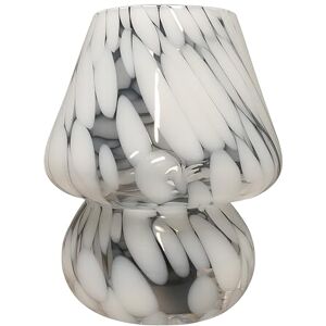 Relaxdays Bord, svampdesign, glas, E27, batteridriven sänglampa, H x D: 24 x 16 cm, touch-funktion, vit Relaxdays Bord, svampdesign, glas, E27, batteridriven sänglampa, H x D: 24 x 16 cm, touch-funktion, vit