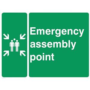 Viking SY474-A3L-1M "Emergency Assembly Point"-skylt, 1 mm halvstyv plast, 300 mm H x 400 mm B Viking SY474-A3L-1M "Emergency Assembly Point"-skylt, 1 mm halvstyv plast, 300 mm H x 400 mm B