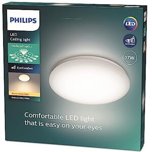Philips CL200, Vit takplafond med stilren design, LED, 17W, 2700K, Eyecomfort: Behagligare ljus för ögonen Philips CL200, Vit takplafond med stilren design, LED, 17W, 2700K, Eyecomfort: Behagligare ljus för ögonen