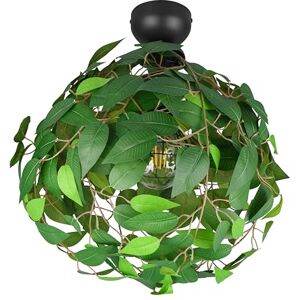 RL LIVE YOUR LIGHT Reality Leuchten LED-taklampa R60461015, matt svart metall, gröna plastblad, exkl. 1x E27 RL LIVE YOUR LIGHT Reality Leuchten LED-taklampa R60461015, matt svart metall, gröna plastblad, exkl. 1x E27