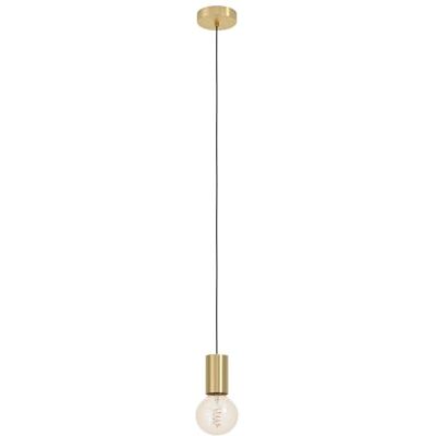 EGLO Pendellampa Pozueta 1, hängande lampa för vardagsrum och matsal, E27-uttag med kabel, hängande taklampa av metall, mässing, Ø 6,5 cm EGLO Pendellampa Pozueta 1, hängande lampa för vardagsrum och matsal, E27-uttag med kabel, hängande taklampa av metall, mässing, Ø 6,5 cm
