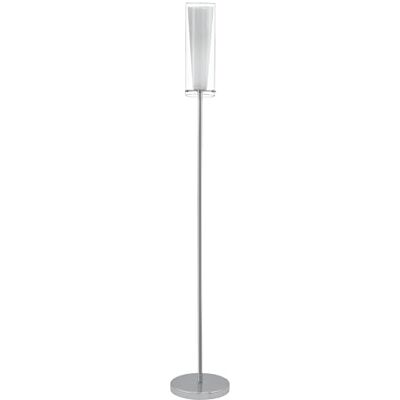 EGLO Golvlampa Pinto, 1 glödlampa, golvlampa, stål, färg: krom, glas: klar, opal matt, vit, fattning: E27, inkl. stegbrytare EGLO Golvlampa Pinto, 1 glödlampa, golvlampa, stål, färg: krom, glas: klar, opal matt, vit, fattning: E27, inkl. stegbrytare