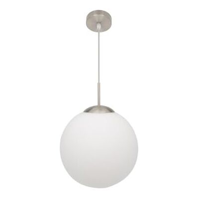 PRENDELUZ LED-hänge 1 x E27 vit/nickel, 30 x 30 cm dekorativ belysning för hem, vardagsrum och moderna utrymmen. PRENDELUZ LED-hänge 1 x E27 vit/nickel, 30 x 30 cm dekorativ belysning för hem, vardagsrum och moderna utrymmen.
