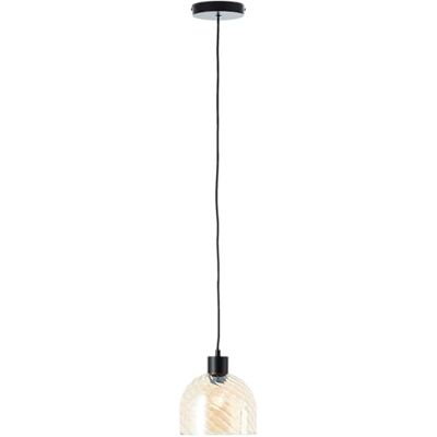 Lightbox Hängande lampa 150 cm hög, Ø 19 cm, vintage hängande lampa med bärnstensfärgad glasskärm E27 sockel Matlampa i metall/glas i brun/svart Lightbox Hängande lampa 150 cm hög, Ø 19 cm, vintage hängande lampa med bärnstensfärgad glasskärm E27 sockel Matlampa i metall/glas i brun/svart