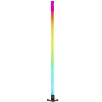 Brilliant RGB LED-golvlampa 150 cm hög dimbar golvlampa med musiksensor & fjärrkontroll och RGB-frontljus max 125 LM inbyggd LED aluminium/svart plast Brilliant RGB LED-golvlampa 150 cm hög dimbar golvlampa med musiksensor & fjärrkontroll och RGB-frontljus max 125 LM inbyggd LED aluminium/svart plast