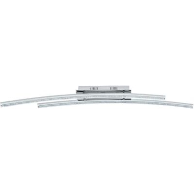 EGLO LED Taklampa Pertini, 2-flammig, modern vardagsrumsbelysning kökslampa i stål, aluminium och plast, taklampa för hall i krom och transparent EGLO LED Taklampa Pertini, 2-flammig, modern vardagsrumsbelysning kökslampa i stål, aluminium och plast, taklampa för hall i krom och transparent