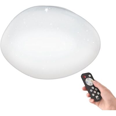 EGLO Access LED-taklampa Sileras-A, 1 glödlampa vägglampa med kristalleffekt av stål och plast, vit, med fjärrkontroll, färgtemperaturförändring (varm, neutral, kall), dimbar, Ø 45 cm EGLO Access LED-taklampa Sileras-A, 1 glödlampa vägglampa med kristalleffekt av stål och plast, vit, med fjärrkontroll, färgtemperaturförändring (varm, neutral, kall), dimbar, Ø 45 cm