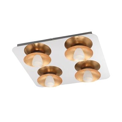 EGLO LED taklampa Torano, 4 lampor taklampa dimbar, vardagsrumslampa modern, kökslampa i metall, guld och satinerat glas, LED halllampa tak varmvit EGLO LED taklampa Torano, 4 lampor taklampa dimbar, vardagsrumslampa modern, kökslampa i metall, guld och satinerat glas, LED halllampa tak varmvit