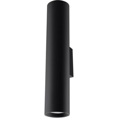 SOLLUX lighting Lagos 2 vägglampa cylinderform – väggbelysning lampa för vardagsrum lampa matsal – halllampa pulverlackerat stål i svart 6 x 8 x 30 cm SOLLUX lighting Lagos 2 vägglampa cylinderform – väggbelysning lampa för vardagsrum lampa matsal – halllampa pulverlackerat stål i svart 6 x 8 x 30 cm