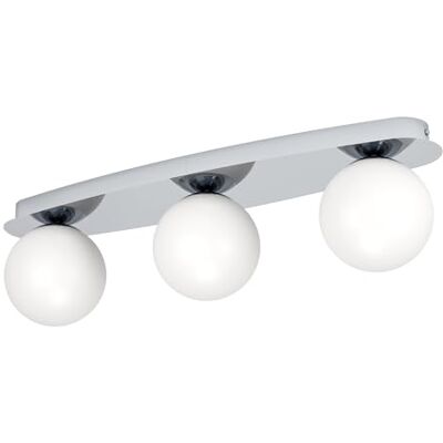 EGLO LED vägglampa Castrivido, badrumslampa 3-flammig, metall i krom med vit glaskula, inkl G9 varmvit lampa, IP44 EGLO LED vägglampa Castrivido, badrumslampa 3-flammig, metall i krom med vit glaskula, inkl G9 varmvit lampa, IP44