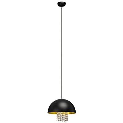 Premier Housewares Edison skruvhänge lampa med kristaller, E27, 60 W – svart Premier Housewares Edison skruvhänge lampa med kristaller, E27, 60 W – svart