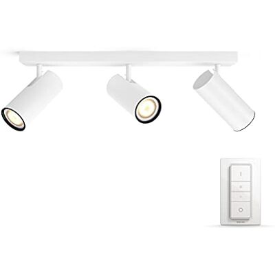Philips Buratto 3 ljuskällor vit (inkluderar en Hue dimmer switch): takspotlight, GU10, White and Color, Zigbee & Bluetooth, trådlös, kompatibel med Amazon Alexa (Echo Dot), Google Home Assistant (Google Mini, Google Home) och Siri (Apple Homepod) Philips Buratto 3 ljuskällor vit (inkluderar en Hue dimmer switch): takspotlight, GU10, White and Color, Zigbee & Bluetooth, trådlös, kompatibel med Amazon Alexa (Echo Dot), Google Home Assistant (Google Mini, Google Home) och Siri (Apple Homepod)