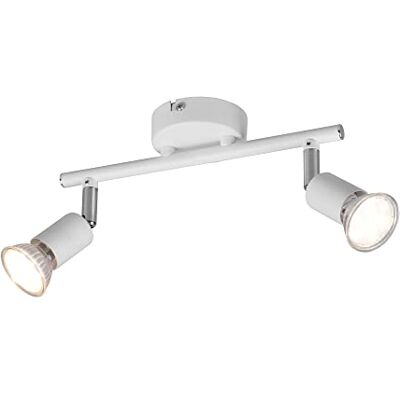 RL LIVE YOUR LIGHT Reality Leuchten Spotbalk Paris R80912031, metall vit matt, exklusiv 2 x GU10 RL LIVE YOUR LIGHT Reality Leuchten Spotbalk Paris R80912031, metall vit matt, exklusiv 2 x GU10