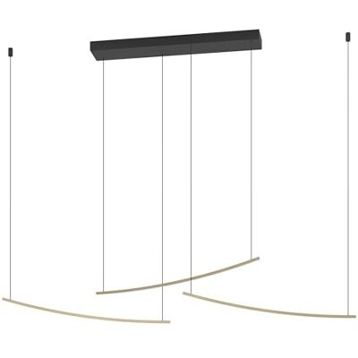 EGLO LED hängande lampa Seilsystem Vileggi, dimbar pendellampa för matbord, taklampa med Dip Switch, metall i mässing, varm- till kallvit, 3600 lumen EGLO LED hängande lampa Seilsystem Vileggi, dimbar pendellampa för matbord, taklampa med Dip Switch, metall i mässing, varm- till kallvit, 3600 lumen