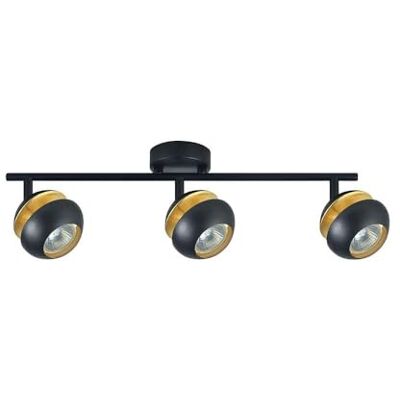 PRENDELUZ LED-list 3xGU10 svart och guld, 14 x 48,5 x 8,5 cm perfekt som dekorativ belysning i hem och kontor. PRENDELUZ LED-list 3xGU10 svart och guld, 14 x 48,5 x 8,5 cm perfekt som dekorativ belysning i hem och kontor.