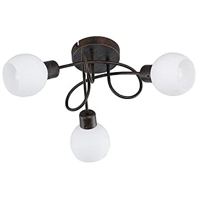 Trio Leuchten LED-taklampa rostfärgad antik, inklusive 3 x E14, 4 watt LED, höjd 19 cm, diameter 52 cm, glas opal matt vit 624830328 Trio Leuchten LED-taklampa rostfärgad antik, inklusive 3 x E14, 4 watt LED, höjd 19 cm, diameter 52 cm, glas opal matt vit 624830328