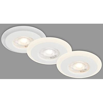 BRILONER Set med 3 infällda taklampor LED, LED-ljusring, infälld platt LED, infälld badrumsstrålkastare, infälld badrumsstrålkastare IP44, vit, 84x34 mm (DxH) BRILONER Set med 3 infällda taklampor LED, LED-ljusring, infälld platt LED, infälld badrumsstrålkastare, infälld badrumsstrålkastare IP44, vit, 84x34 mm (DxH)