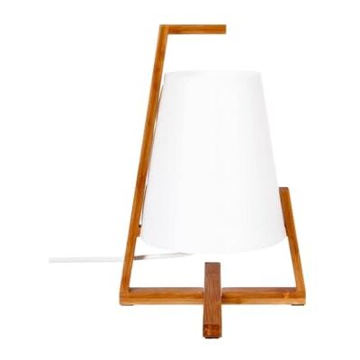 Avilia Bord med lampskärm heminredning, sovrum och vardagsrum, av trä och plast, 21,4 x 21,4 x 31,5 cm, brun och vit Avilia Bord med lampskärm heminredning, sovrum och vardagsrum, av trä och plast, 21,4 x 21,4 x 31,5 cm, brun och vit